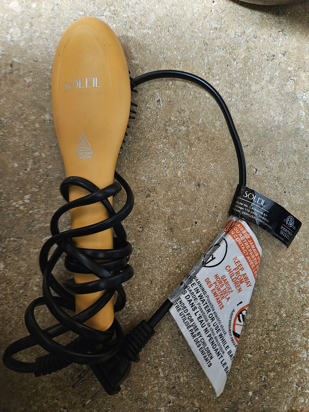 Soleil Yellow Hair Straightening Brush